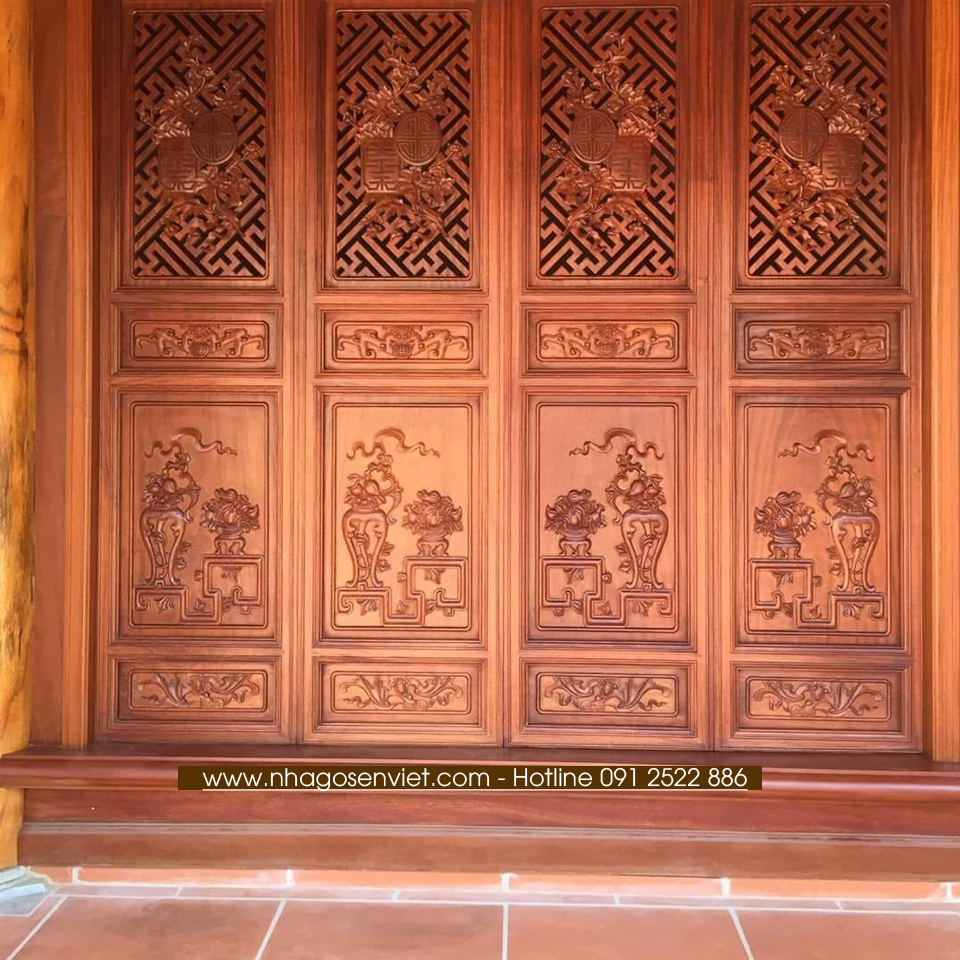 Cửa bức bàn gỗ Gõ Đỏ