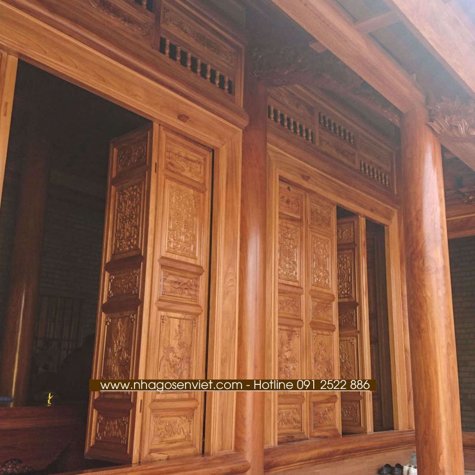 Nhà gỗ Gõ Đỏ 5 gian