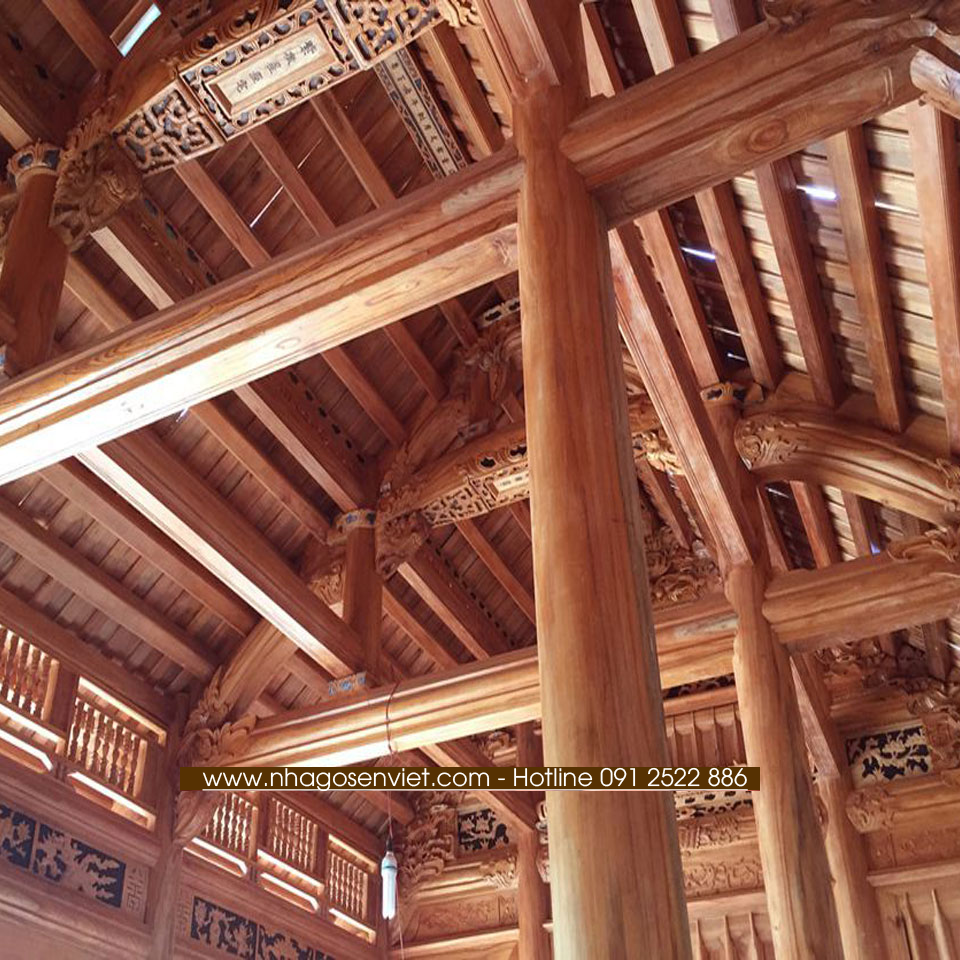 Nhà gỗ Xoan 4 gian